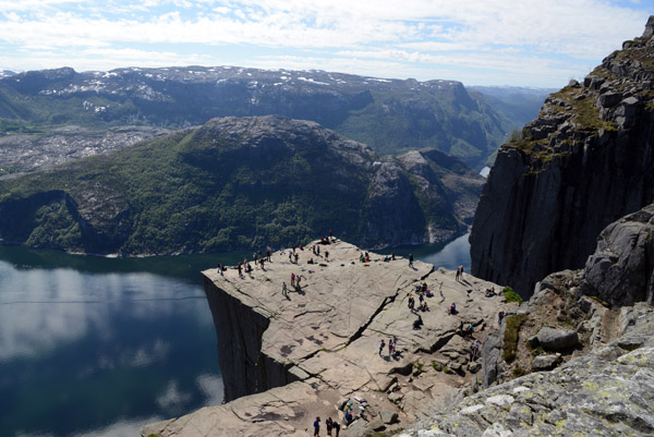 Climbing above Preikestolen - Pulpit Rock, Lysefjord