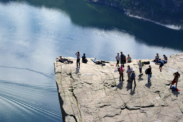 Hikers on Pulpit Rock - Preikestolen, Lysefjord