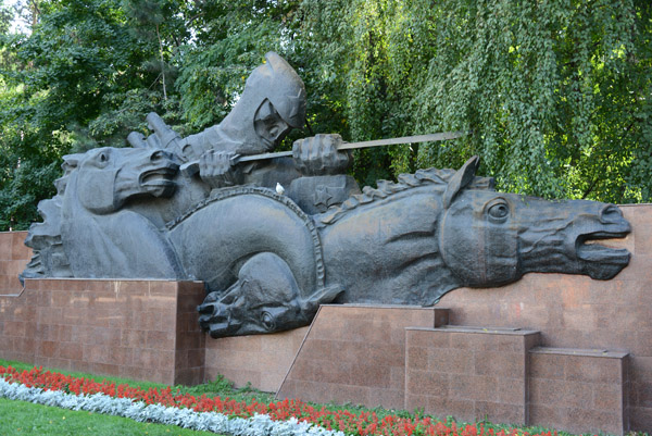 Panfilov Park monument to Russia's civil war 1917-1920