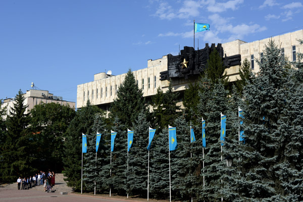 Kazakhstan flags, Panfilov Park