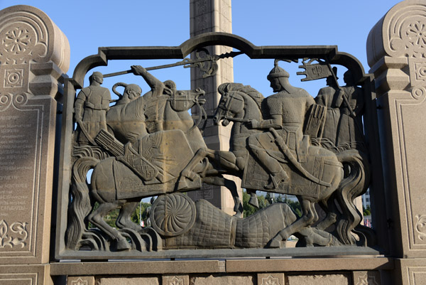 Kazakhstan Independence Monument, one of the 10 historical reliefs