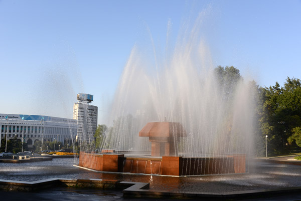 Fountain on the south side of Republic Square next to the City Council building