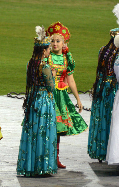 Costumed dancers, Almaty