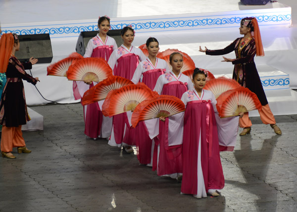 Korean dancers, at the 10th World Championship in Fire and Rescue Sports, Almaty