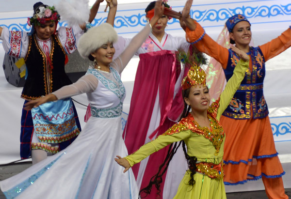 Colorful dancers of Almaty, Kazakhstan