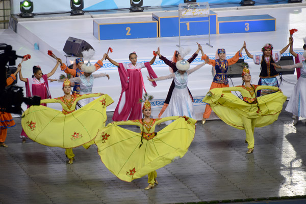 Colorful dancers of Almaty, Kazakhstan