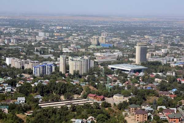 Central Almaty with the Republic Palace and Hotel Kazakhstan