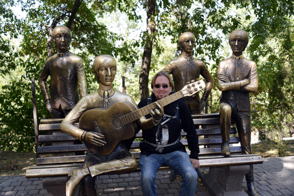 Steven hanging out with the Beatles in Almaty