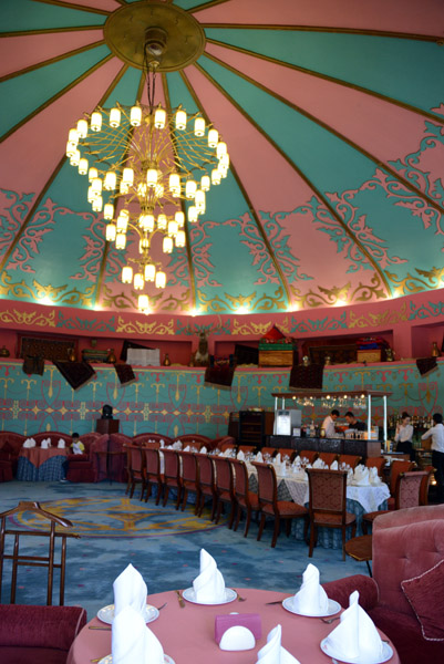 Inside the festival yurt, Kok-tobe