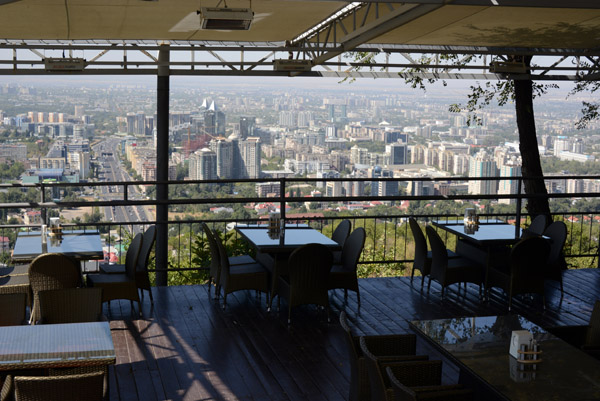 Terrace with a view, dining on Kok-tobe
