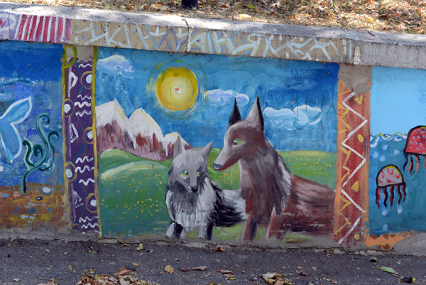 Murals on the road to Kok-tobe