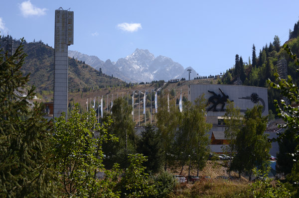 Medeu Stadium with Abay Peak
