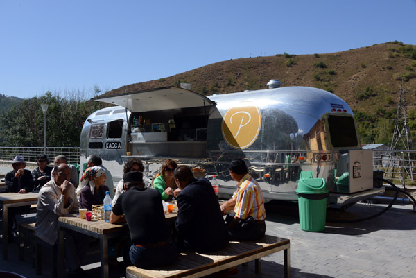 Snack shop in a converted Airstream trailer