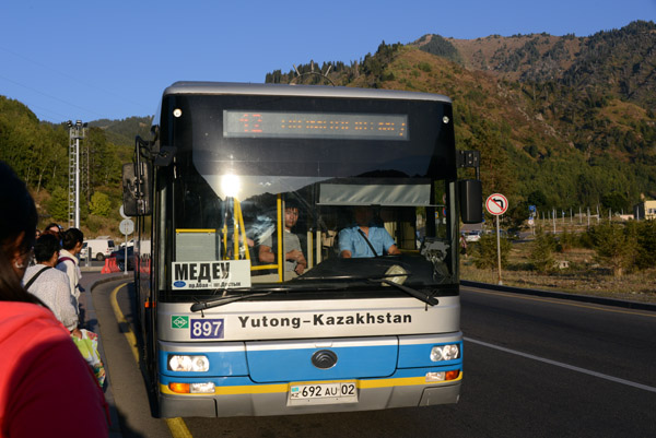 Busses link Almaty with Medeu eliminating the need for a taxi