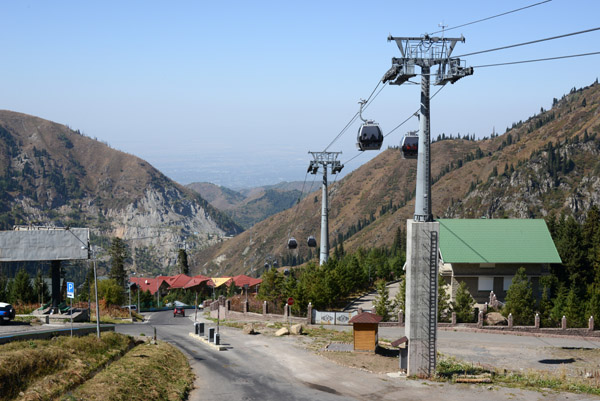 Looking back down the valley towards Medeu and the Kazakh plains