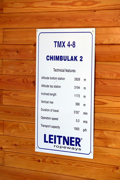 Technical specs of Leitner's Chimbulak 2