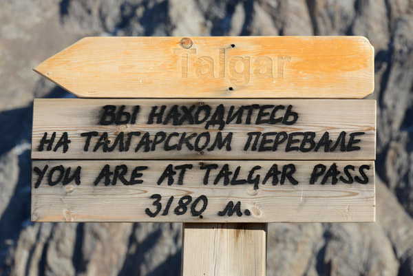 Talgar Pass, 3180m