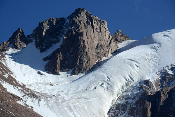 Close up of Peak Chakalov and its glacier