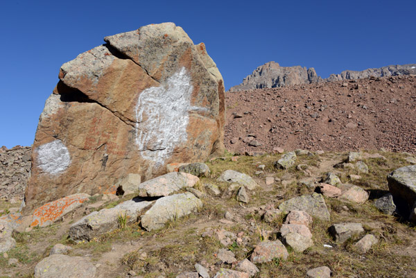Graffiti in the mountains painted over