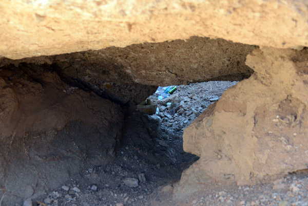 The trail ducks through an underpass