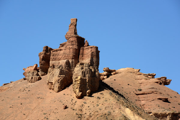 Red rock formations seen from the camp, Sharyn Canyon