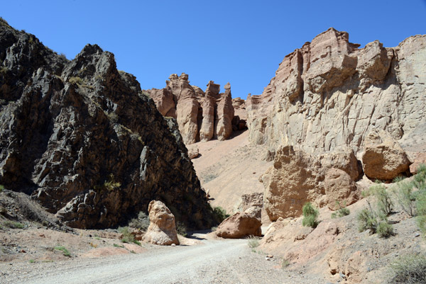 Rather than climb out the way we came in, we followed the road for an easier trail