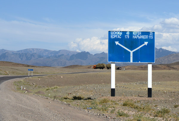 Junction, keep right for Kyrgyzstan