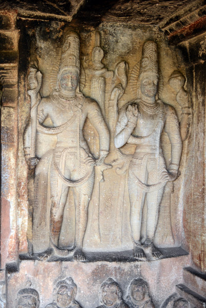 Shaiva Guardian and 4-armed Harihara holding a snake and conch