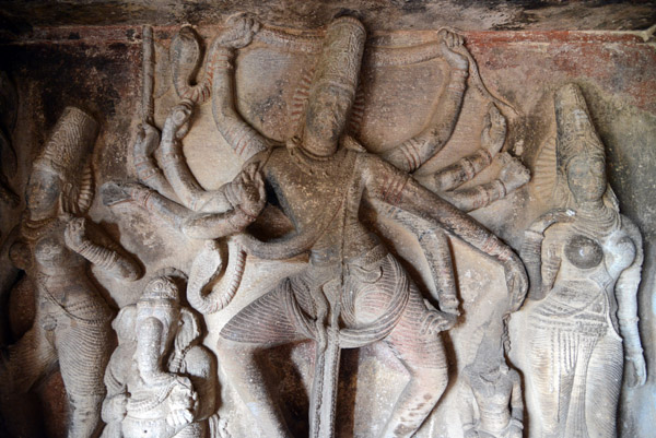 10-Armed Dancing Shiva accompanied by Parvati in the Ravanaphadi