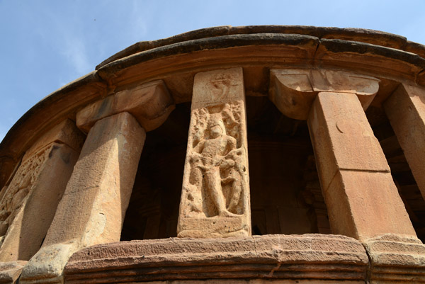 Many of the exterior columns are carved with human figures 