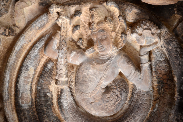 Nagaraja on the porch ceiling, Durga Temple, Aihole