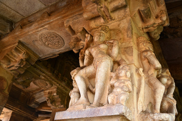 Detail of the ornately decorated porch of the Durga Temple, Aihole