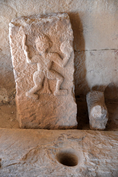 Caving on a loose slab at the Jain Temple, Meguti Hill