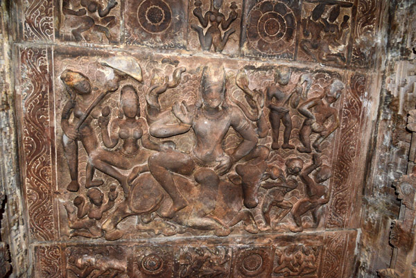 Huccappayyamatha Temple ceiling - Shiva and Parvati on Nandi