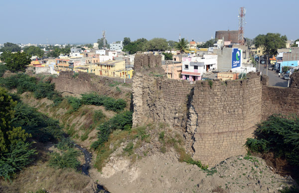 Crumbling city walls of Bijapur from the Sharza Burj