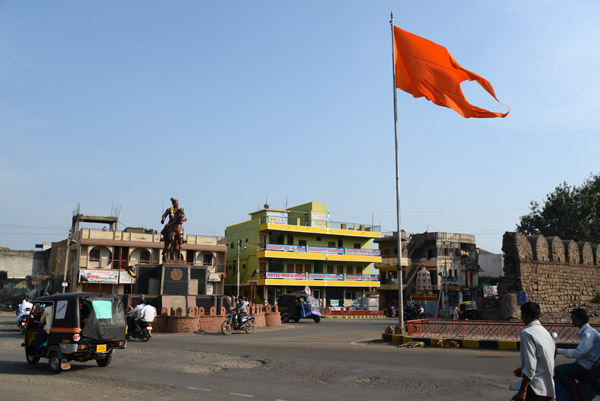 M.G. Road passes through a large breach in the western city wall, Bijapur