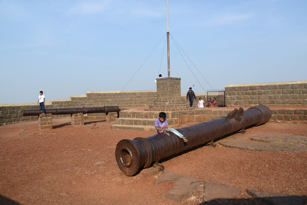 Kids love climbing on top of cannons