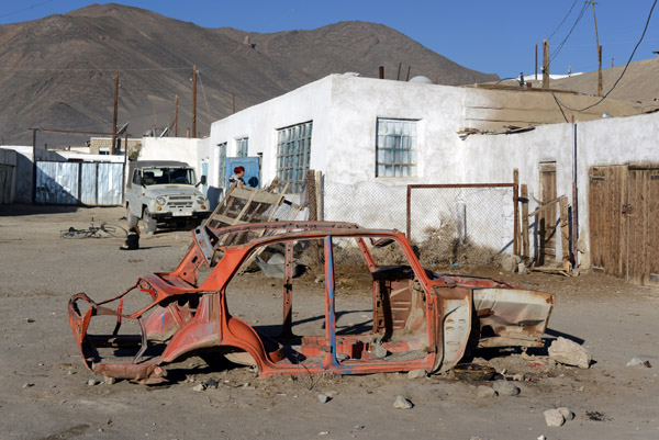 What looks like a very stripped Lada in Murghab