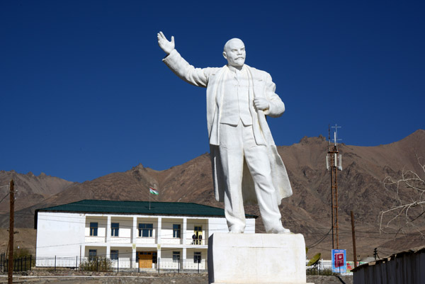 Lenin still stands in this remote corner of the former Soviet Union, just 95km by road from China