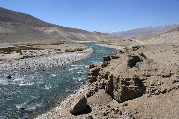 The Pamir River separating the Wakhan Corridor of Afghanistan from Tajikistan