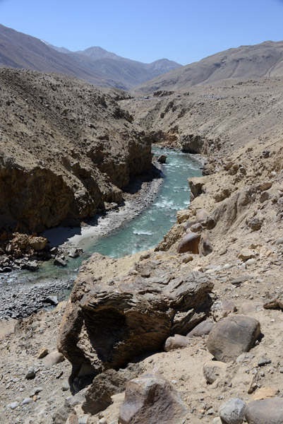 The Pamir River as it enters a canyon