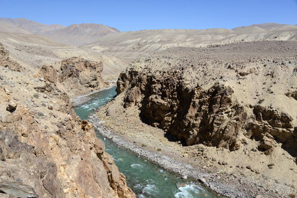 A canyon on the Pamir River which separates Tajikistan and the former USSR from the Wakhan Corridor of Afghanistan