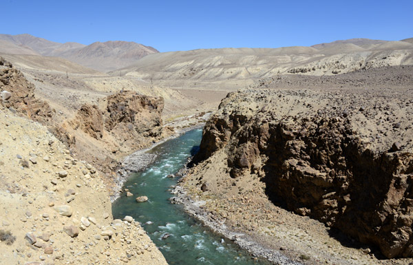 A canyon on the Pamir River which separates Tajikistan and the former USSR from the Wakhan Corridor of Afghanistan