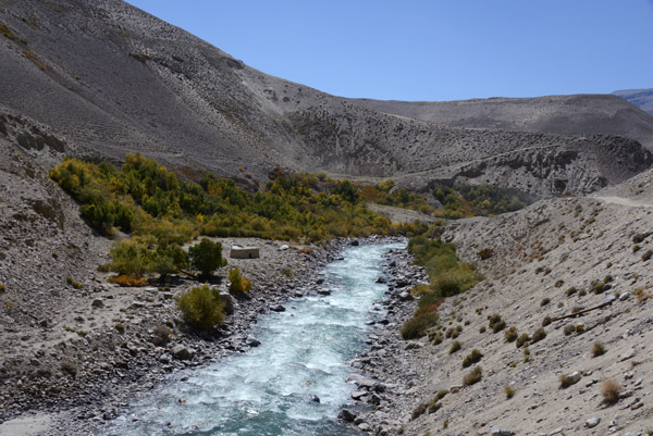 A small oasis of lushness in what is the otherwise forbidding landscape of the Pamir Valley