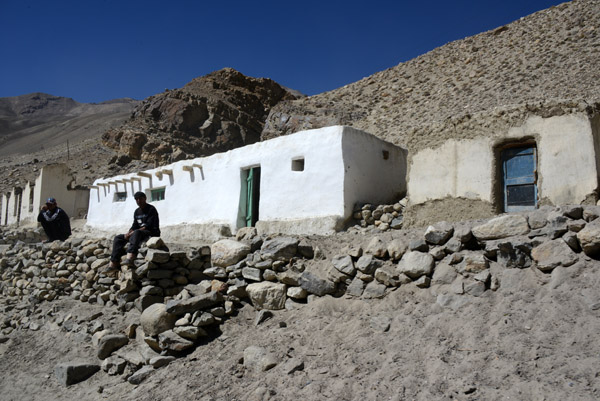 A couple of locals in one of the first habitable looking buildings we've seen on the Tajik side of the Pamir Valley