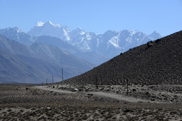 Tajik road to the Wakhan Valley with the great wall of the Hindu Kush