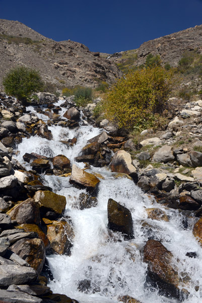 A cascading waterfall, Pamir Valley