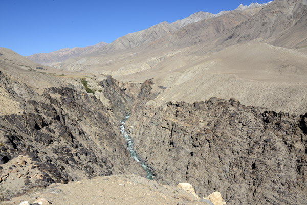 The canyon of the Pamir River just north of the Wakhan Valley