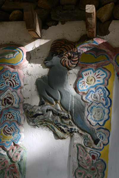 Figure of a ram on the Pamiri prayer house in Langar