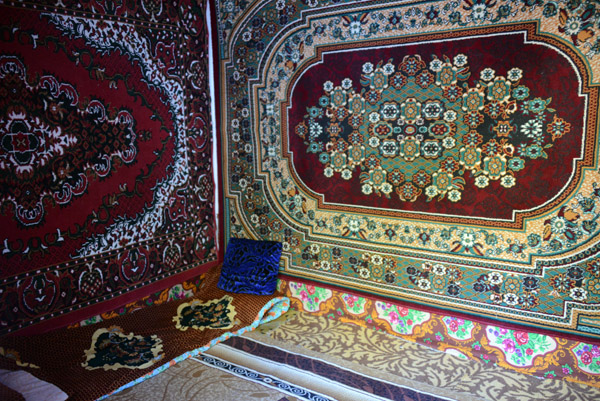 Carpets everywhere, our guesthouse in Langar